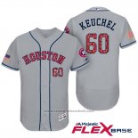 Maglia Baseball Uomo Houston Astros 2017 Stelle e Strisce Dallas Keuchel Grigio Flex Base