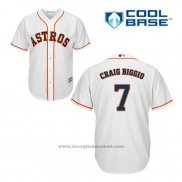 Maglia Baseball Uomo Houston Astros Craig Biggio 7 Bianco Home Cool Base