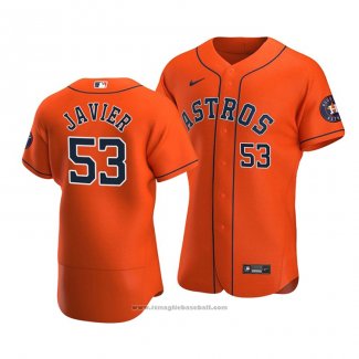Maglia Baseball Uomo Houston Astros Cristian Javier Autentico Alternato Arancione