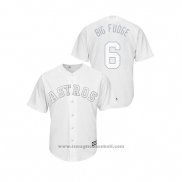 Maglia Baseball Uomo Houston Astros Jake Marisnick 2019 Players Weekend Big Fudge Replica Bianco