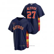 Maglia Baseball Uomo Houston Astros Jose Altuve Replica Alternato Blu