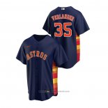 Maglia Baseball Uomo Houston Astros Justin Verlander Replica Alternato Blu