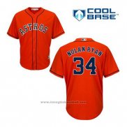 Maglia Baseball Uomo Houston Astros Nolan Ryan 34 Arancione Alternato Cool Base