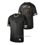 Maglia Baseball Uomo Houston Astros Personalizzate 2019 Golden Edition V Neck Nero