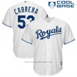 Maglia Baseball Uomo Kansas City Royals 53 Melky Cabrera Bianco Cool Base