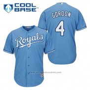 Maglia Baseball Uomo Kansas City Royals Alex Gordon 4 Powder Blu Alternato Cool Base