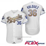 Maglia Baseball Uomo Kansas City Royals Campeones 36 Edinson Volquez Flex Base Or