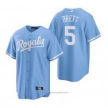 Maglia Baseball Uomo Kansas City Royals George Brett 5 Replica Alternato Blu