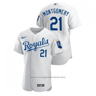 Maglia Baseball Uomo Kansas City Royals Mike Montgomery Autentico Bianco