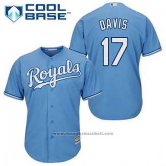 Maglia Baseball Uomo Kansas City Royals Wade Davis 17 Powder Blu Alternato Cool Base