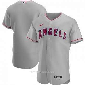 Maglia Baseball Uomo Los Angeles Angels Road Autentico Grigio