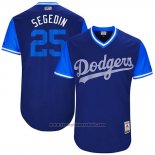 Maglia Baseball Uomo Los Angeles Dodgers 2017 Little League World Series Rob Segedin Blu