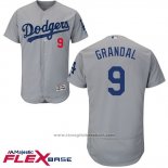 Maglia Baseball Uomo Los Angeles Dodgers 9 Yasmani Grandal Grigio Flex Base