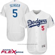 Maglia Baseball Uomo Los Angeles Dodgers Corey Seager Bianco Flex Base Autentico Collection