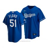 Maglia Baseball Uomo Los Angeles Dodgers Dylan Floro 2020 Replica Alternato Blu