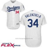 Maglia Baseball Uomo Los Angeles Dodgers Fernando Valenzuela Autentico Collection Flex Base Bianco