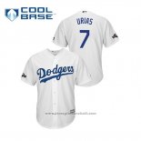 Maglia Baseball Uomo Los Angeles Dodgers Julio Urias 2019 Postseason Cool Base Bianco