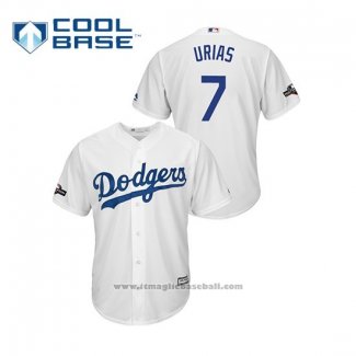 Maglia Baseball Uomo Los Angeles Dodgers Julio Urias 2019 Postseason Cool Base Bianco