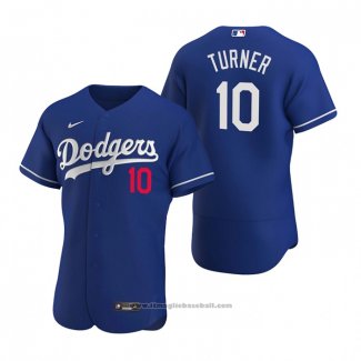 Maglia Baseball Uomo Los Angeles Dodgers Justin Turner Autentico 2020 Alternato Blu