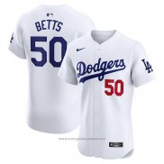 Maglia Baseball Uomo Los Angeles Dodgers Mookie Betts Home Elite Bianco