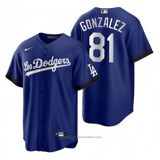 Maglia Baseball Uomo Los Angeles Dodgers Victor Gonzalez 2021 City Connect Replica Blu