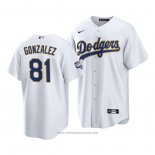 Maglia Baseball Uomo Los Angeles Dodgers Victor Gonzalez 2021 Gold Program Replica Bianco