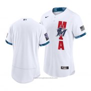 Maglia Baseball Uomo Miami Marlins 2021 All Star Autentico Bianco