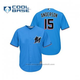 Maglia Baseball Uomo Miami Marlins Brian Anderson Cool Base Alternato 2019 Blu