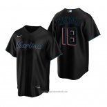 Maglia Baseball Uomo Miami Marlins Joey Wendle Replica Alternato Nero