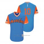 Maglia Baseball Uomo Miami Marlins Jt Riddle 2018 LLWS Players Weekend T Blu