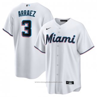 Maglia Baseball Uomo Miami Marlins Luis Arraez Home Replica Bianco