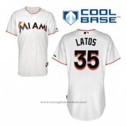 Maglia Baseball Uomo Miami Marlins Mat Latos 35 Bianco Home Cool Base