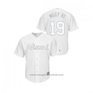 Maglia Baseball Uomo Miami Marlins Miguel Rojas 2019 Players Weekend Replica Bianco