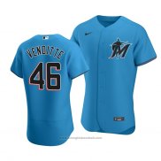 Maglia Baseball Uomo Miami Marlins Pat Venditte Autentico Alternato 2020 Blu