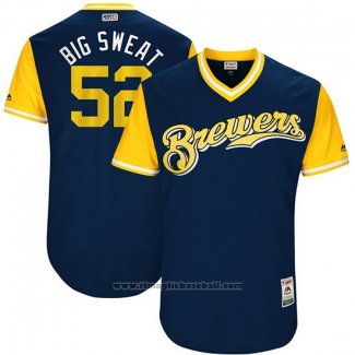 Maglia Baseball Uomo Milwaukee Brewers 2017 Little League World Series Jimmy Nelson Blu