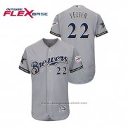 Maglia Baseball Uomo Milwaukee Brewers Christian Yelich 2019 All Star Flex Base Grigio