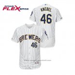 Maglia Baseball Uomo Milwaukee Brewers Corey Knebel Autentico Flex Base Bianco Blu