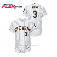 Maglia Baseball Uomo Milwaukee Brewers Orlando Arcia Autentico Flex Base Bianco Blu