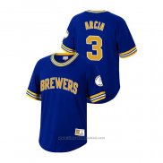 Maglia Baseball Uomo Milwaukee Brewers Orlando Arcia Cooperstown Collection Blu