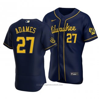 Maglia Baseball Uomo Milwaukee Brewers Willy Adames Autentico Alternato Blu