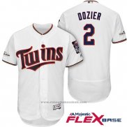 Maglia Baseball Uomo Minnesota Twins 2017 Postseason Brian Dozier Bianco Flex Base