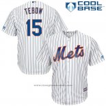Maglia Baseball Uomo New York Mets 15 Tim Tebow Bianco Cool Base