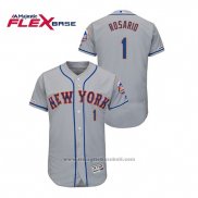 Maglia Baseball Uomo New York Mets Amed Rosario 150 Anniversario Autentico Flex Base Grigio