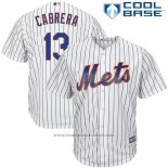 Maglia Baseball Uomo New York Mets Asdrubal Cabrera Bianco Cool Base