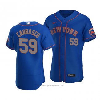 Maglia Baseball Uomo New York Mets Carlos Carrasco Autentico Alternato Blu