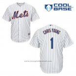 Maglia Baseball Uomo New York Mets Chris Young 1 Bianco Home Cool Base