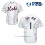 Maglia Baseball Uomo New York Mets Chris Young 1 Bianco Home Cool Base