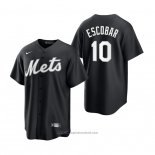 Maglia Baseball Uomo New York Mets Eduardo Escobar Replica Nero Bianco