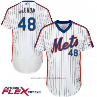 Maglia Baseball Uomo New York Mets Jacob Degromh Flex Base Bianco