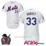 Maglia Baseball Uomo New York Mets Matt Harvey Bianco Flex Base With Piazza